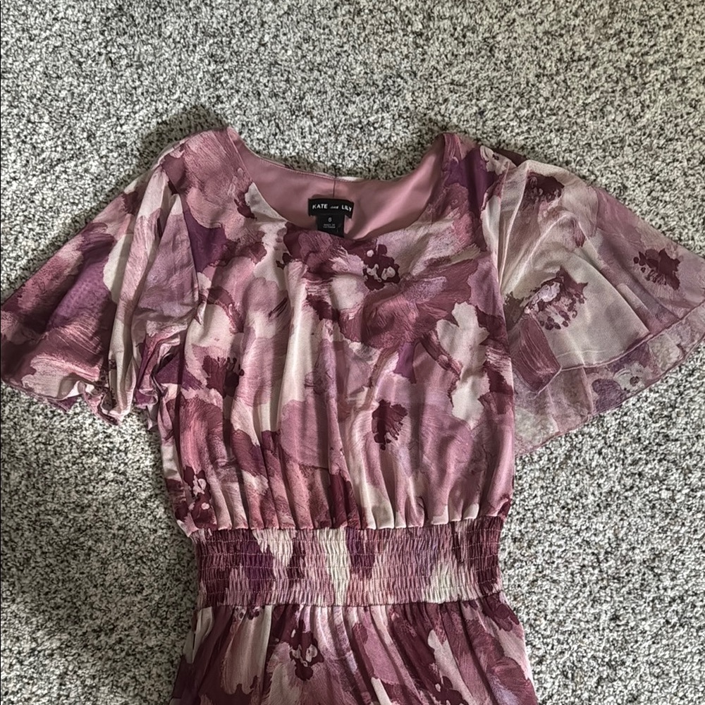 Pink and Purple Floral Dress